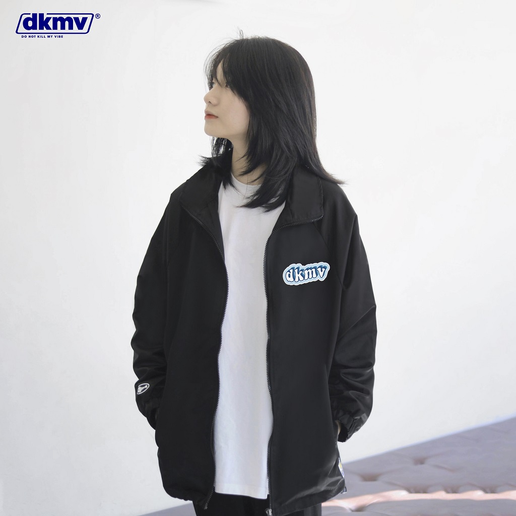 Áo khoác unisex vải dù màu đen trắng, form rộng Don't Kill My Vibe | Azure Jacket