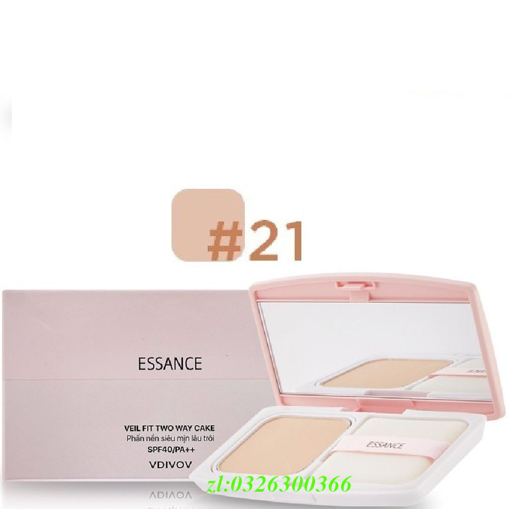 Phấn Phủ Lâu Trôi Số 21 Màu Tự Nhiên Essance Siêu Mịn Veil Fit Two Way Cake 11G Chính Hãng.