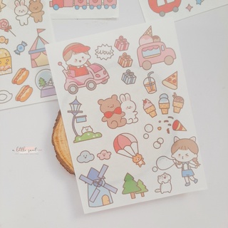 Set 4 tấm hình dán, sticker giấy dễ thương