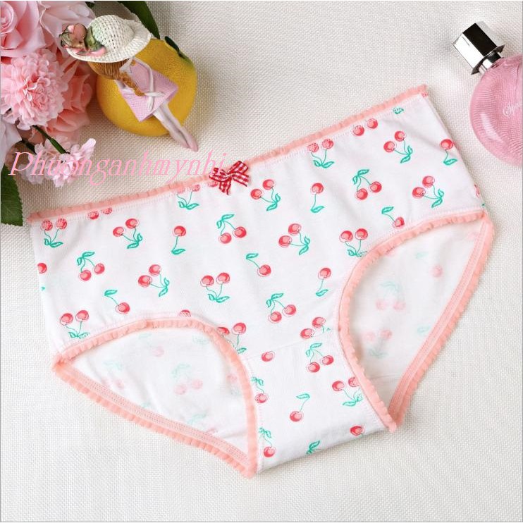 Set 4 cái quần lót nữ cotton chái cherry