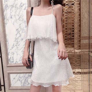 [Hàng order] Váy 2 dây đính cườm lấp lánh