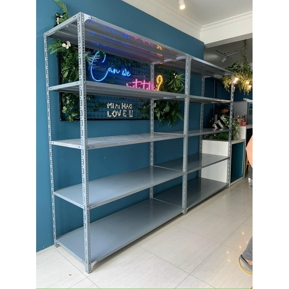Kệ sắt V lỗ đựng đồ lắp ghép Dài 1m2 x rộng 50cm x cao 1m8 x 5 tầng