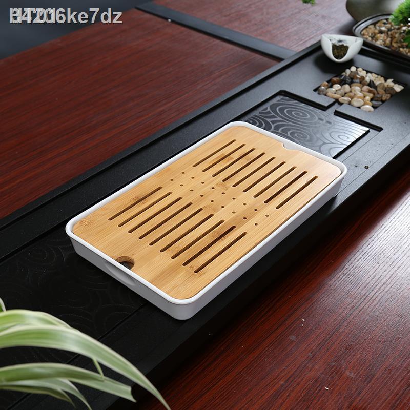 ◕❇Khay trà nhỏ bằng gốm tre Kung Fu Nhật Bản Bộ gia dụng khay đơn giản đựng nước mini pha khô