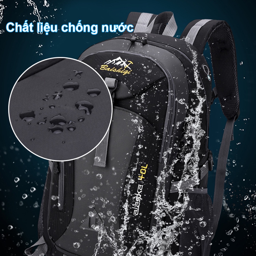 Balo đi phượt size lớn 40L, đi leo núi Alaska, balo du lịch vải dù chống nước, siêu nhẹ