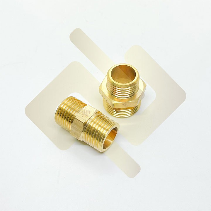 [KÉP THU REN] Hai đầu ren ngoài bằng ĐỒNG bước ren BSP hệ G (Brass male hexagon nipple) Man cút to nhỏ nối ren