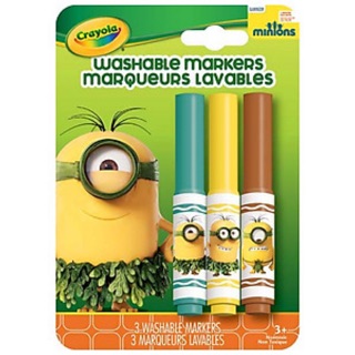 Bộ 3 Bút Lông Minions Tẩy Rửa Được Crayola 5852010000 (Xanh Lá, Vàng, Đỏ)