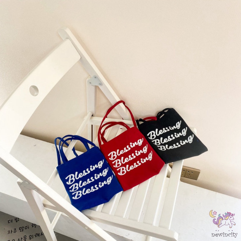 Túi Xách Đeo Vai Vải Bạt Thời Trang Hàn Quốc Đáng Yêu Dành Cho Trẻ