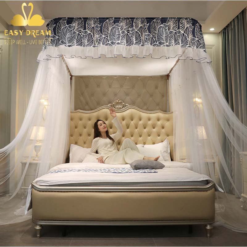 Màn khung không khoan tường  cao cấp EASY DREAM - Mùng ngủ chống muỗi kiểu dáng công chúa khách sạn