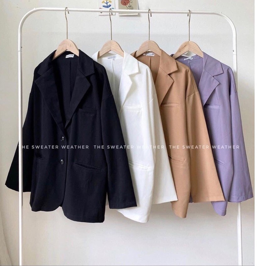 áo blazer phom suông 4 màu chất vải cao cấp xuất dư