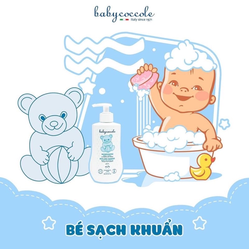 [Sẵn] Sữa tắm gội cho bé Babycoccole 0M+ an toàn cho trẻ sơ sinh &amp; em bé chiết xuất hoa sen 250ml/400ml