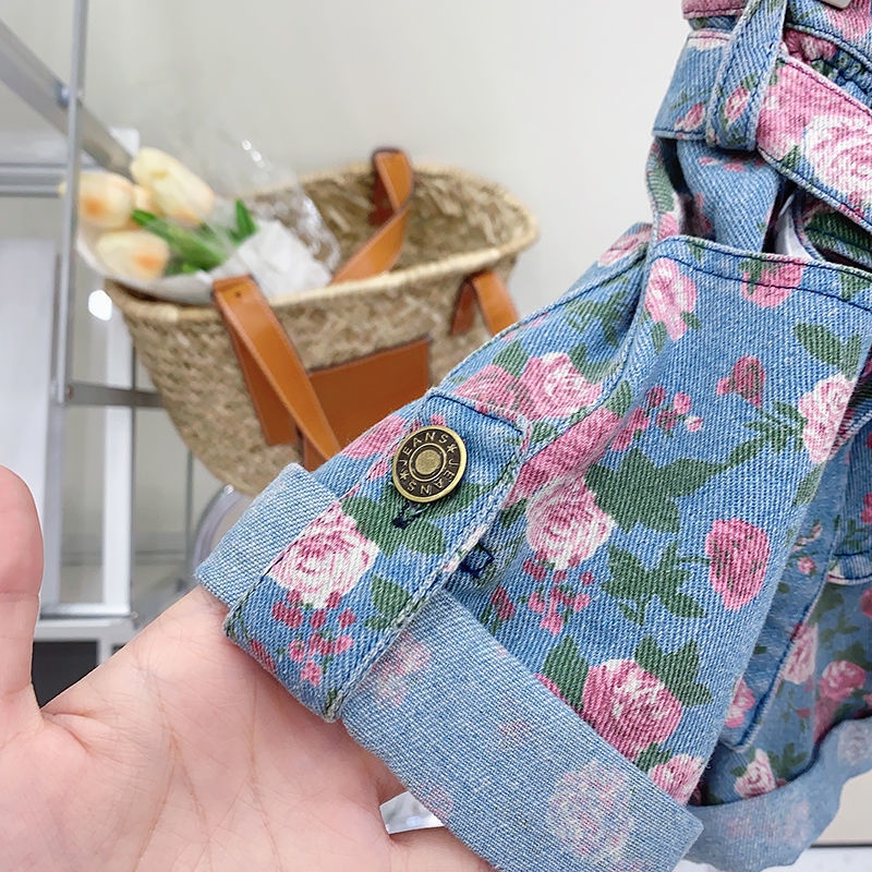 Set Đồ Mùa Hè 5 Món Gồm Áo Ba Lỗ Và Quần Ngắn Denim Thoáng Khí Hợp Thời Trang Cho Bé Gái