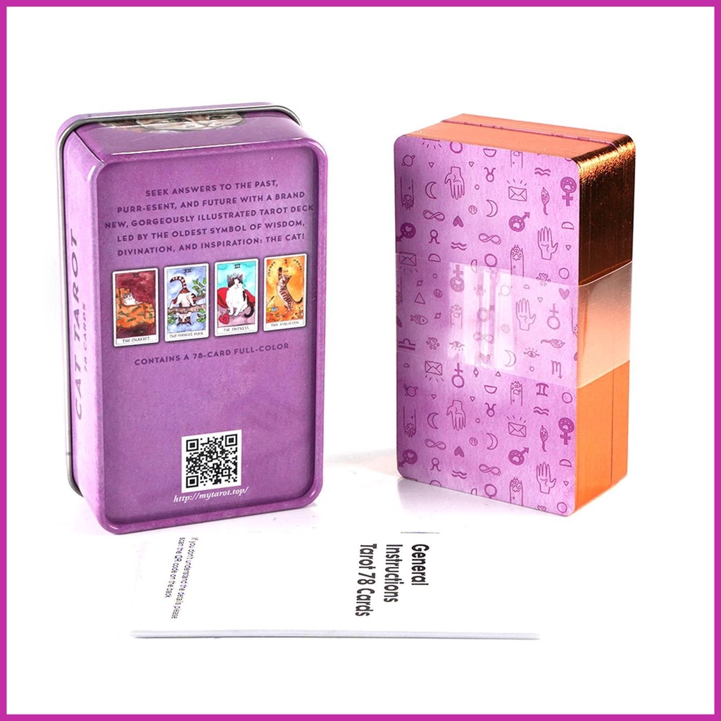 Bộ Bài TAROT 78 Lá Bài TAROT Oracle Mèo Huyền Bí Kèm Sách Hướng Dẫn