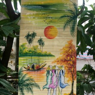 Tranh trên mành tre