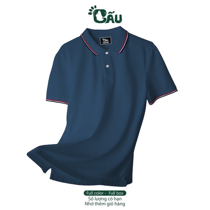 Áo thun Polo GẤU 194 Cá Sấu Viền Cổ Unisex vải cá sấu Poly co dãn 4 chiều dày dặn form gerular fit - GĐ 3 SỌC