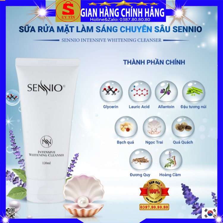 Sữa rửa mặt trắng da ngừa mụn rau củ quả tạo bọt thải độc chính hãng Sennio hàn quốc cho da dầu mụn nhờn khô nhạy cảm
