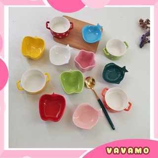 Bát ăn dặm gốm sứ cao cấp hình thú hoa quả ngộ nghĩnh dễ thương cho bé AD19