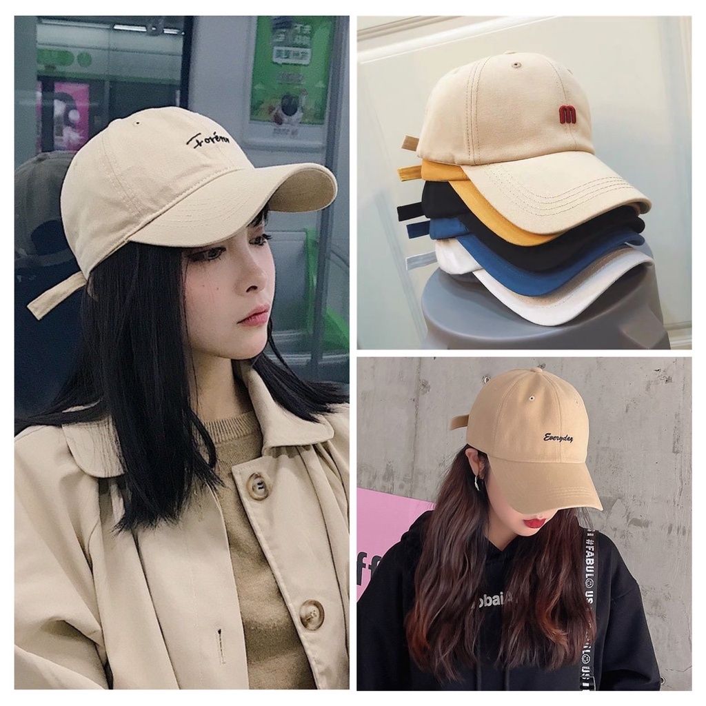 Mũ Lưỡi Trai Dành Cho Nam Và Nữ Vải Cotton Thêu Chữ Thời Trang