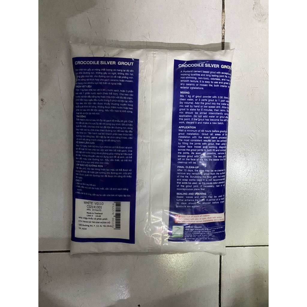 Keo chà ron cá sấu màu trắng, xám, đen 1kg Made in Thailand