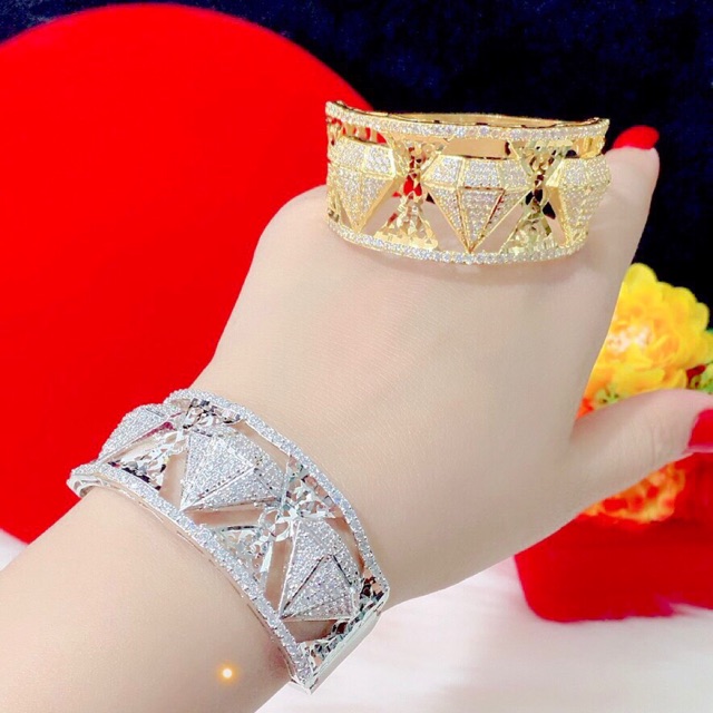 Vòng tay nữ màu vàng 18 màu bạch kim cao cấp mẫu mới về
