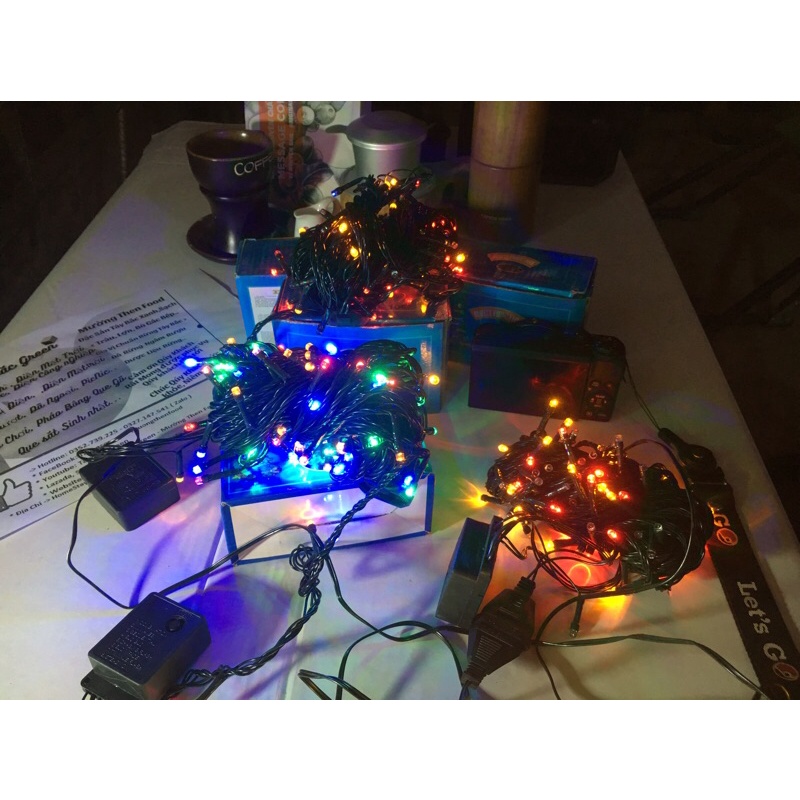 Led Nháy Rèm thả 5M 24 Sợi Trang trí và chơi Tết