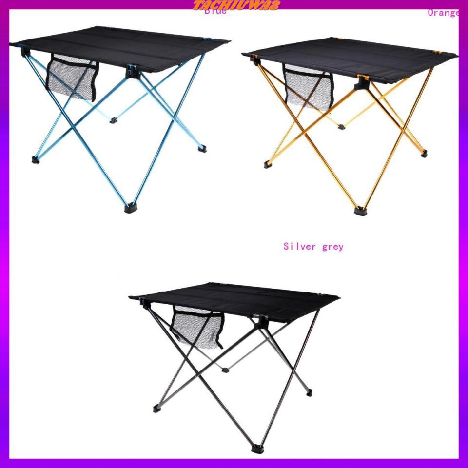 [Tachiuwa2] Bàn Xếp Di Động Bằng Hợp Kim Nhôm Với Túi Lưới Đa Năng Cho Hoạt Động Ngoài Trời / Lễ Hội / BBQ
