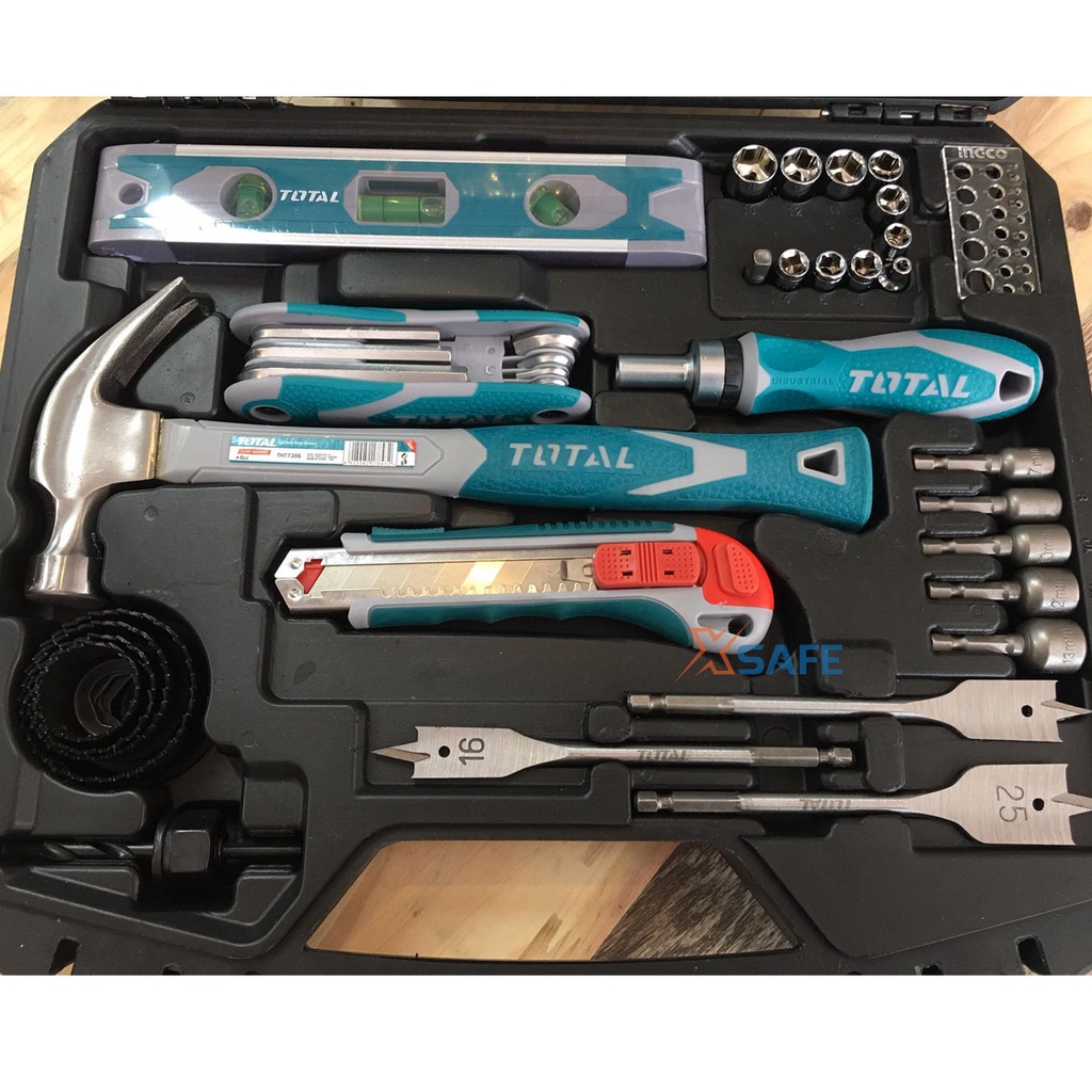Bộ đồ nghề 120 chi tiết TOTAL THKTAC01120 hợp kim cứng cáp, phủ lớp chống gỉ sét, bền chịu nhiệt - chính hãng