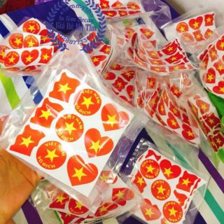 100 tem cờ dán mặt cổ vũ bóng đá