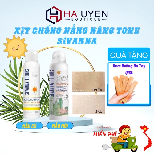 Xịt Chống Nắng Nâng Tone Sivanna Colors Thái Lan 2 In 1 Makeup Body 150ml - MẪU MỚI