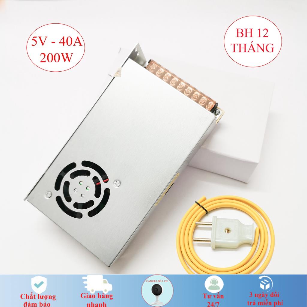 Nguồn tổ ong, nguồn tổng, nguồn 5V 60A/40A/20A/10A dùng cho led, động cơ, thiết bị điện 5V loại tốt