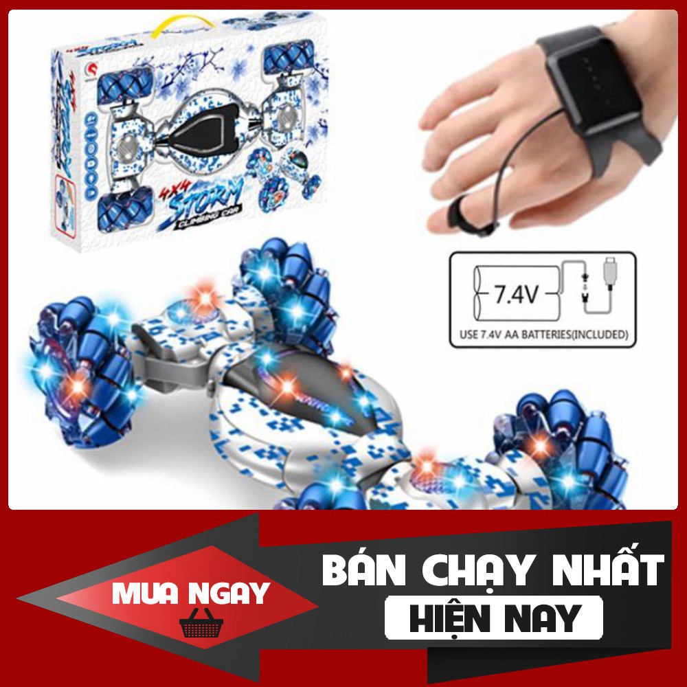 HOT - Xe Điều Khiển Địa Hình 4WD 2 Chế Độ Remote Và Tay Có Cảm Biến và Tắt mở âm thanh