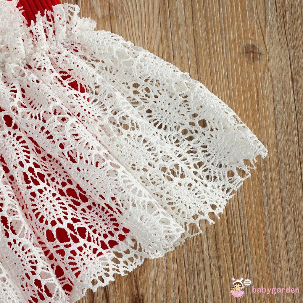 Áo liền quần hoặc Đầm cổ tròn không tay phối ren thời trang xuân hè cho bé gái