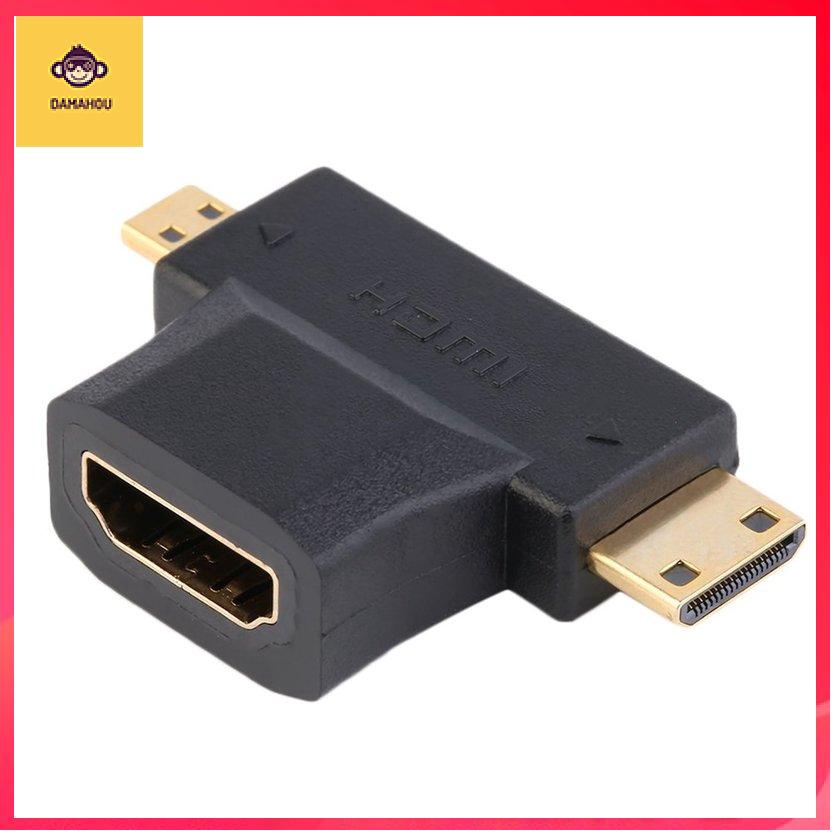 【Trong kho】HDMI đen loại A từ nữ sang nam Mini HDMI loại C + Bộ chuyển đổi micro Micro nam