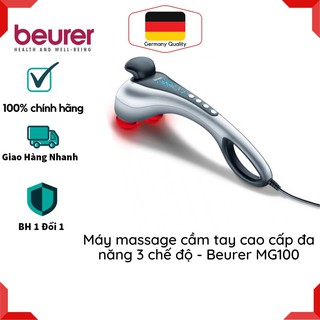 Máy massage beurer mg100 - máy massage cầm tay cao cấp đa năng 3 chế độ, công suất 22w ,2 đầu thay thế