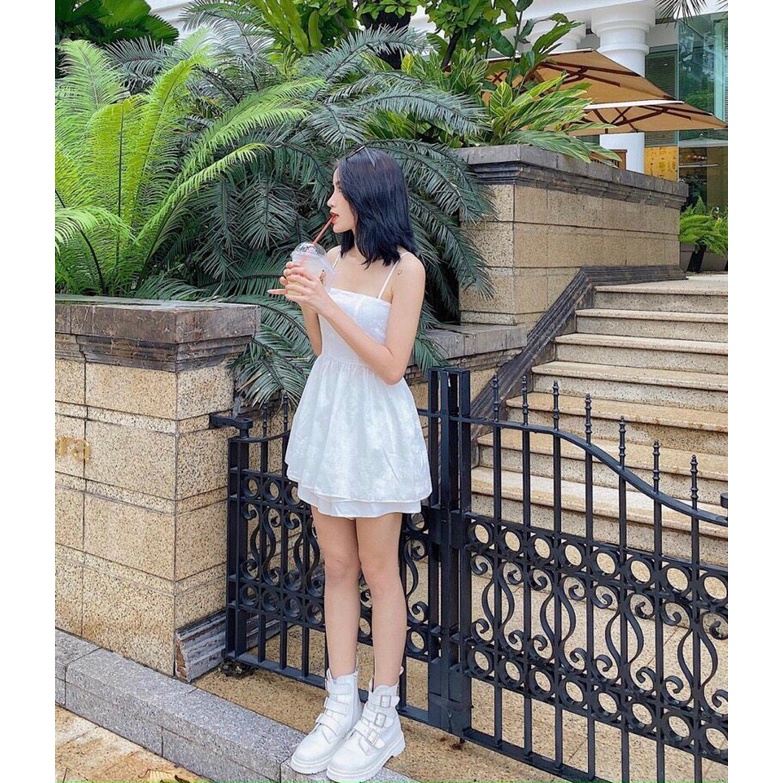 WHITE DAISY SET - SET ÁO HAI DÂY HOA CÚC KÈM QUẦN SHORT CÁCH ĐIỆU - SET TRANG PHỤC XINH -MÈO INDA HOUSE