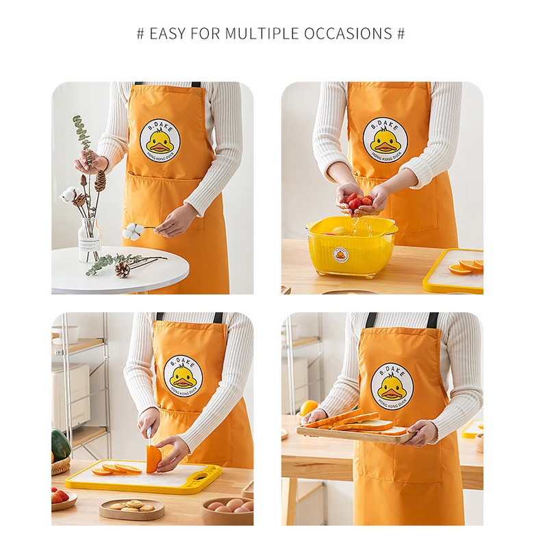 Tạp Dề Nấu Ăn Dày Dặn Chống Thấm Nước Và Dầu Hình Vịt Vàng Mới Dành Cho Nhà Bếp