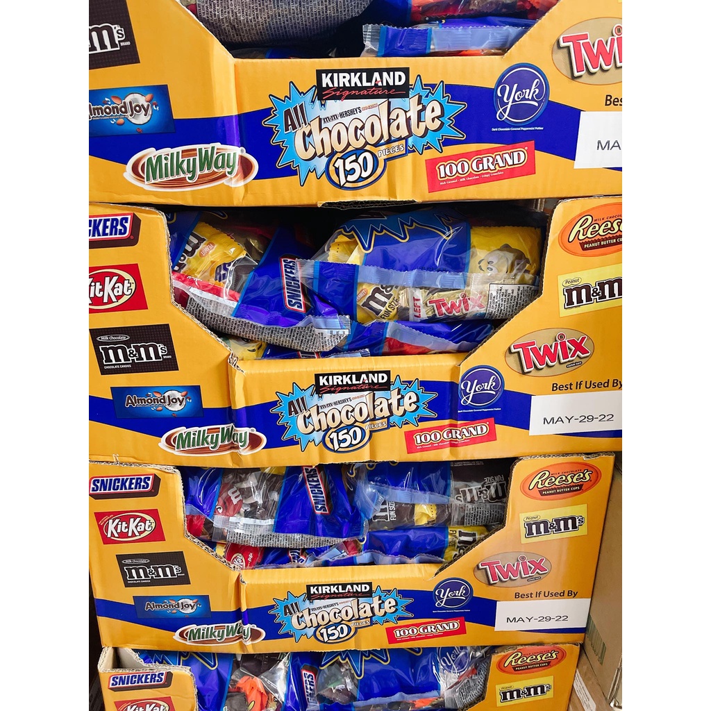 Kẹo socola tổng hợp Kirkland all chocolate 150 pieces Mỹ 2,55kg