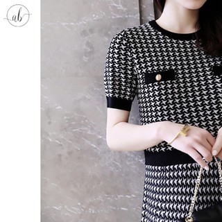 Váy đầm công sở caro cao cấp cho người mập, tay ngắn, dáng suông đẹp, sang trọng, bigsize