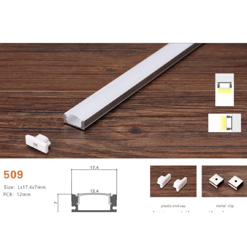 BỘ NHÔM ĐỊNH HÌNH DÙNG CHO ĐÈN LED DÀI 1 MÉT