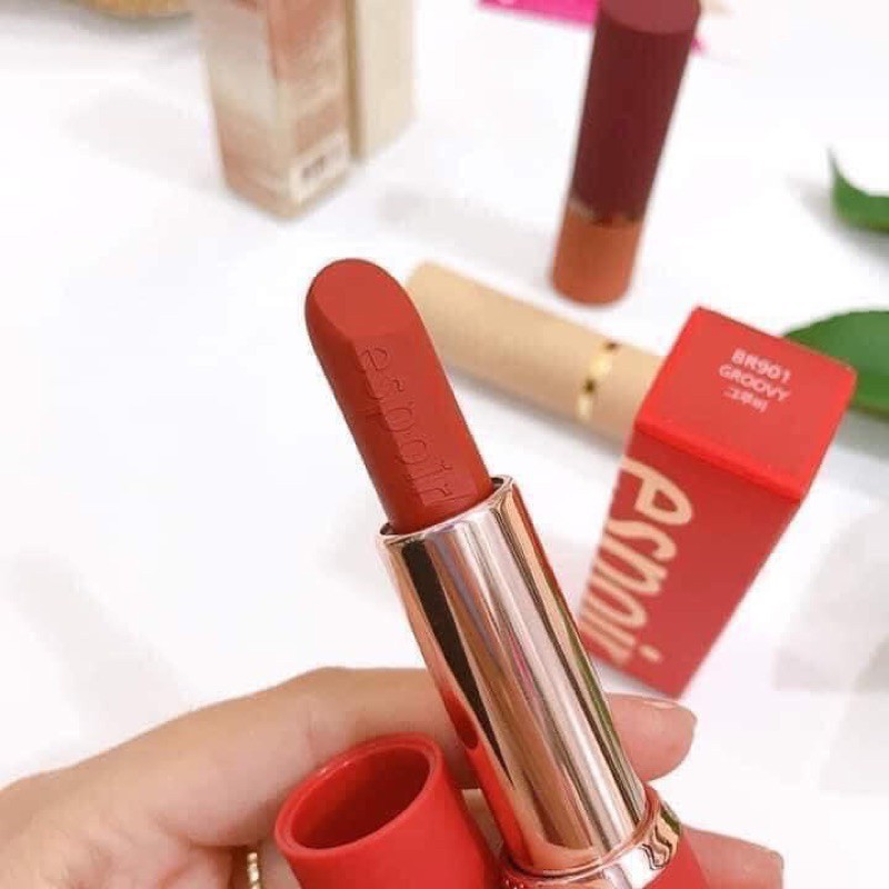 (HÀNG AUTH) Son thỏi Espoir Lipstick No Wear Chiffon Matte màu BR901 Groovy cam đất