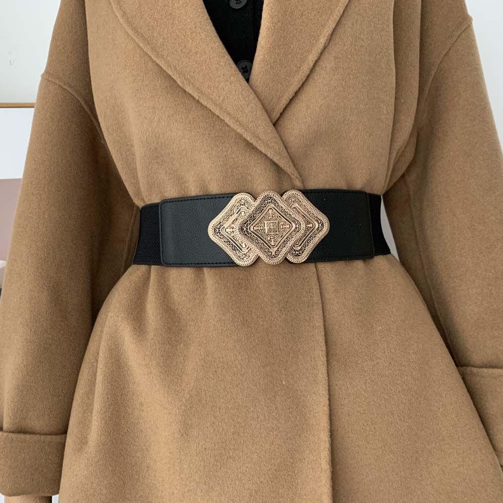 BACK2LIFE Thắt Lưng Da PU Khóa Kim Loại Phong Cách Retro Thanh Lịch Cho Nữ