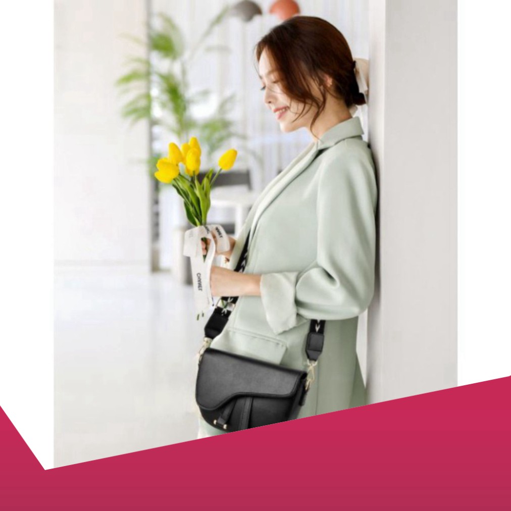 {Hot Trend} Túi xách nữ đeo chéo hình yên ngựa thời trang cá tính dây đeo bản to DC10 túi đeo vai