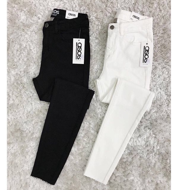 Quần skinny lai cắt 9 tấc lưng cao