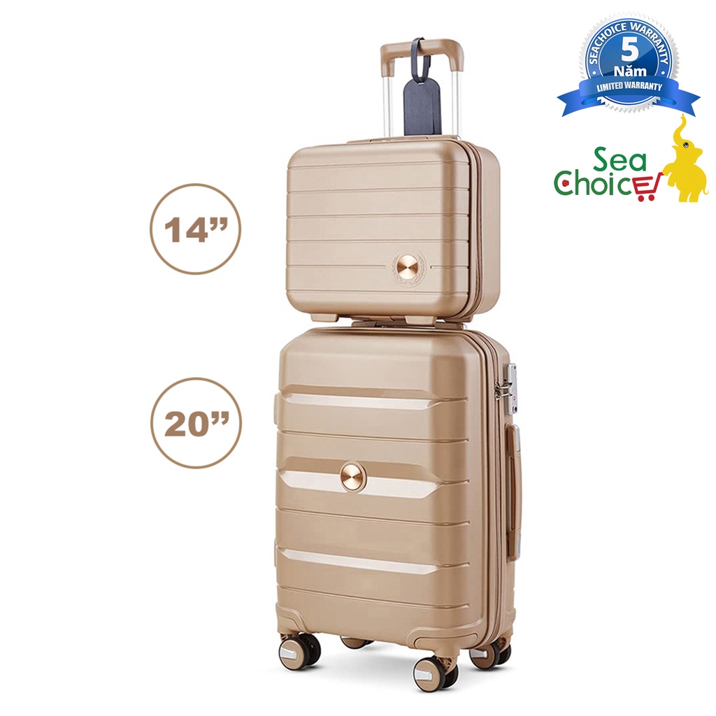 Bộ Hành lý vali có bánh xe xoay 360 độ chất liệu PP chống mài mòn 20inch+24inch / 24inch