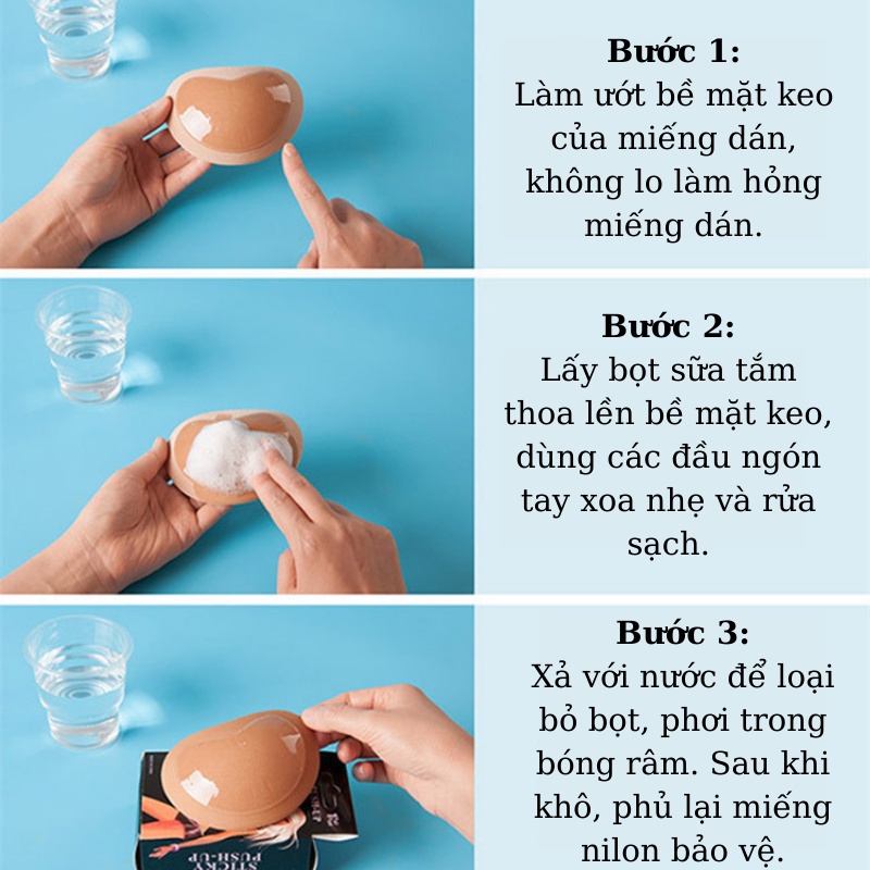 Miếng dán ngực siêu độn tạo khe đẹp - Mút độn ngực keo dính chắc chắn, sử dụng được nhiều lần VALICA D2001