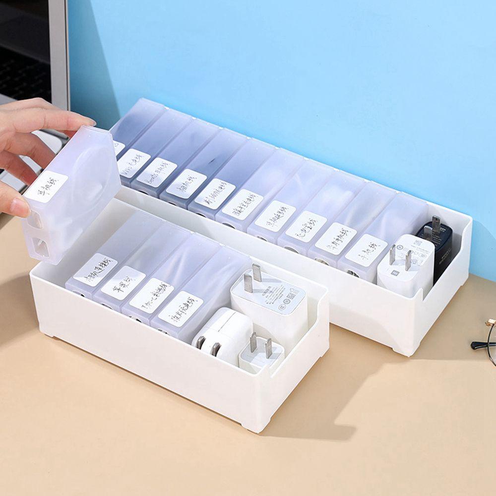 YIYU Hộp Nhựa Phân Ngăn Đựng Cáp Sạc USB Để Bàn TYLER1