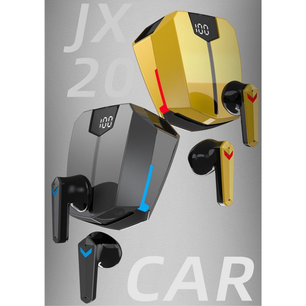 Tai Nghe Chơi Game Không Dây Có Mic, Tai Nghe Gaming Bluetooth 5.3 JX20 TWS, Độ Trễ Cực Thấp