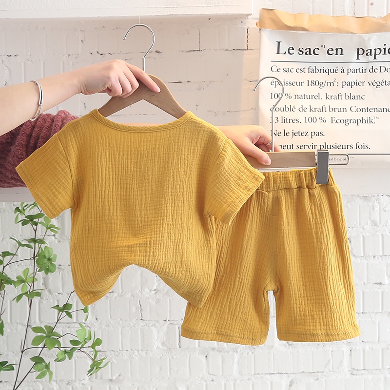 Bộ Trang Phục 2 Món Gồm Áo Thun cotton Tay Ngắn Và Quần short Thời Trang Cho Bé Trai 0-5 Tuổi
