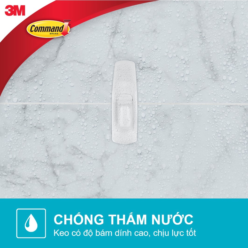 Móc Treo Nhà Tắm Chống Thấm Nước ,Dán Tường Đa Năng 3M Command 17001 Vỉ 2 Cái Siêu Dính 1,3KG,Dùng Treo Quần Áo,Túi Sách
