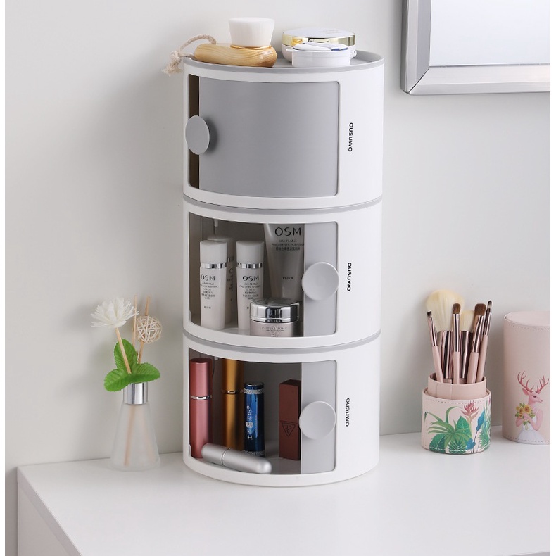 Kệ đựng mỹ phẩm treo tường nhà tắm OUSUWO , để đồ trang điểm trong nhà tắm treo tường không đục lỗ,làm bằng nhựa ABS