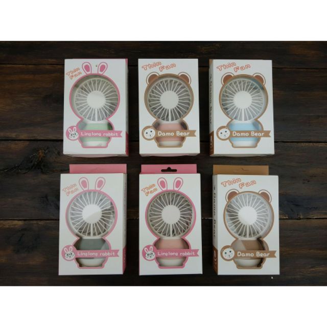Quạt mini cầm tay tai thỏ siêu dễ thương - quạt tích điện